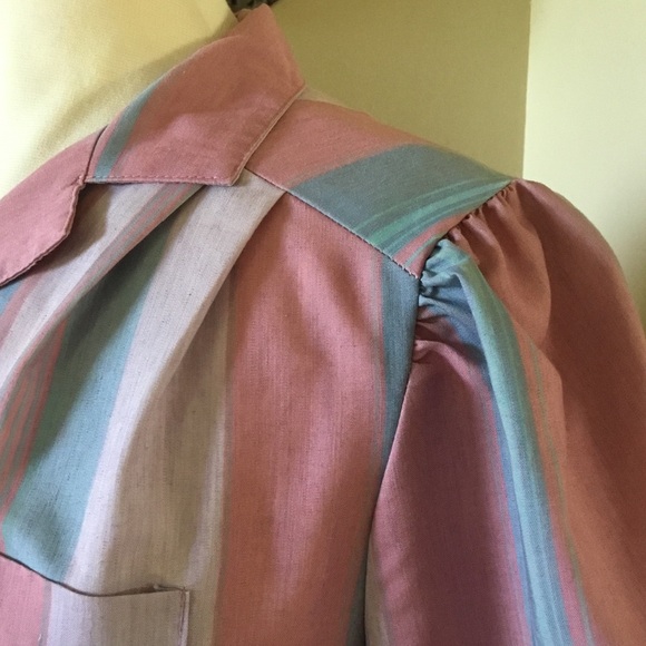 Vintage 70’s 80’s Oops California Pastel Striped Lightweight Jumpsuit - Picture 9 of 12